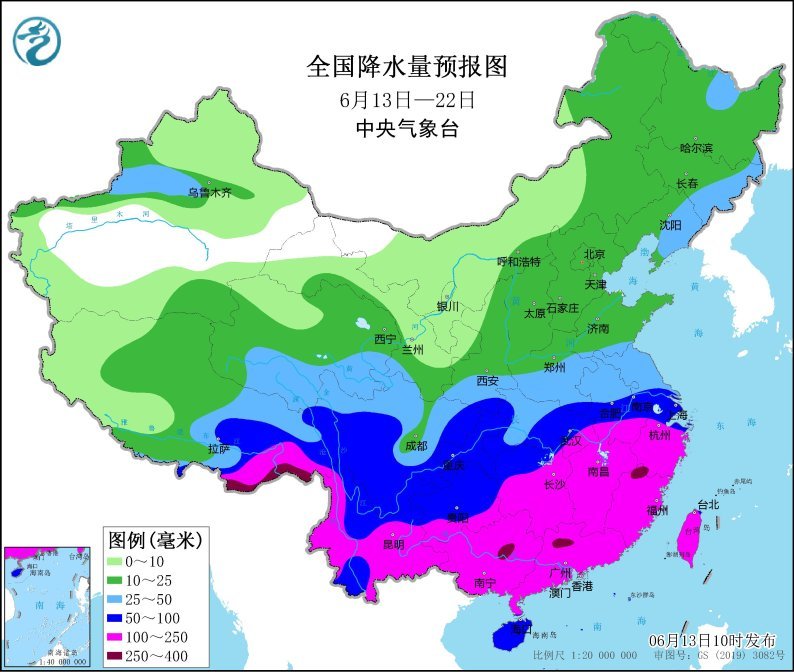 西南地区华南等地仍多降雨 内蒙古华北东部黄淮北部有高温过程