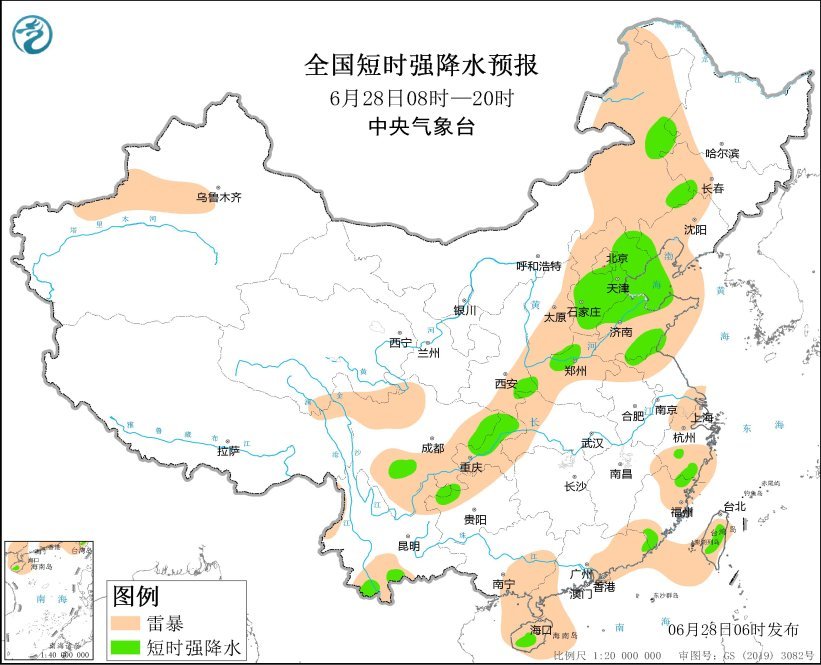 中央气象台：辽宁河北天津山东江苏等地将有强对流天气
