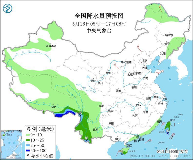 中央气象台西南地区西藏多降水天气(图1)