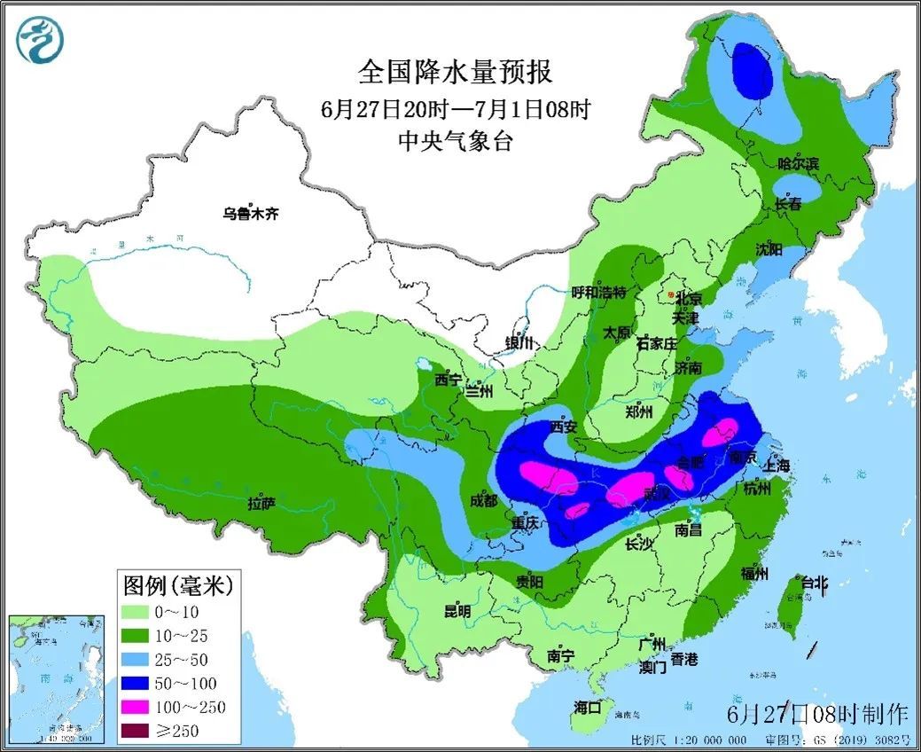 中央气象台：四川盆地至长江中下游地区强降雨来袭  北方警惕大范围强对流天气