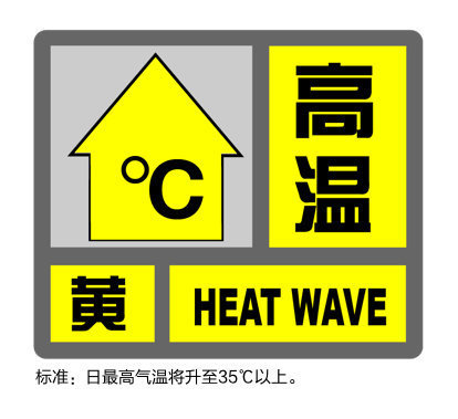 上海发布高温黄色预警，预计今天最高气温将达35℃