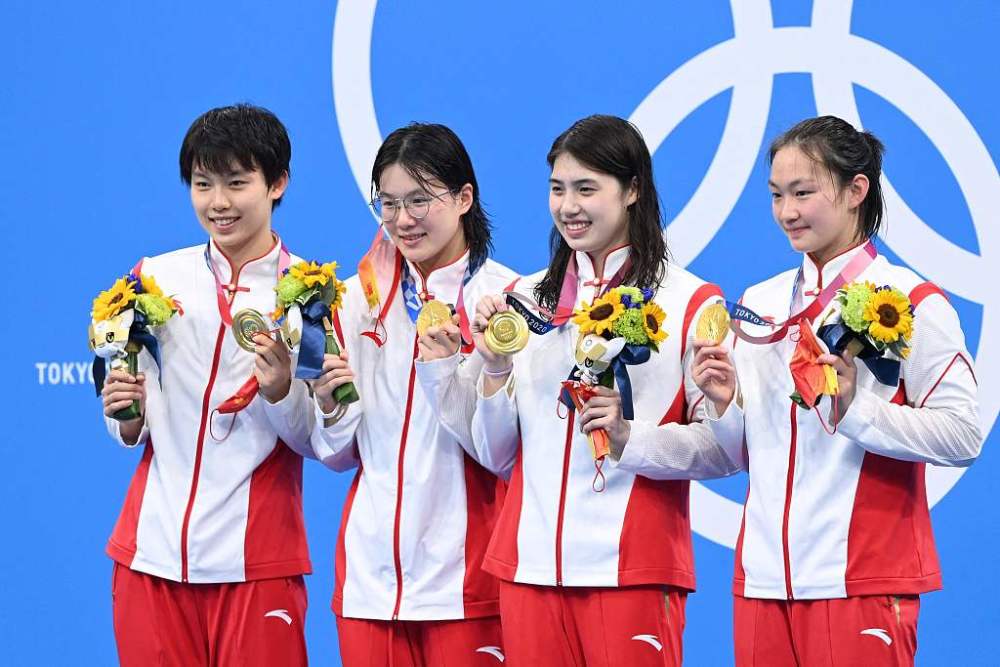 2020东京奥运会女子4x200米自由泳接力决赛:打破世界纪录!中国队夺金
