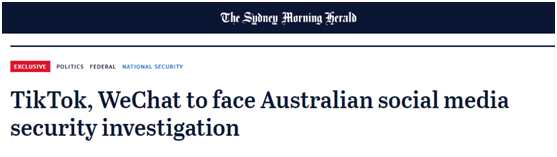 澳总理莫里森声称正“密切监视”TikTok