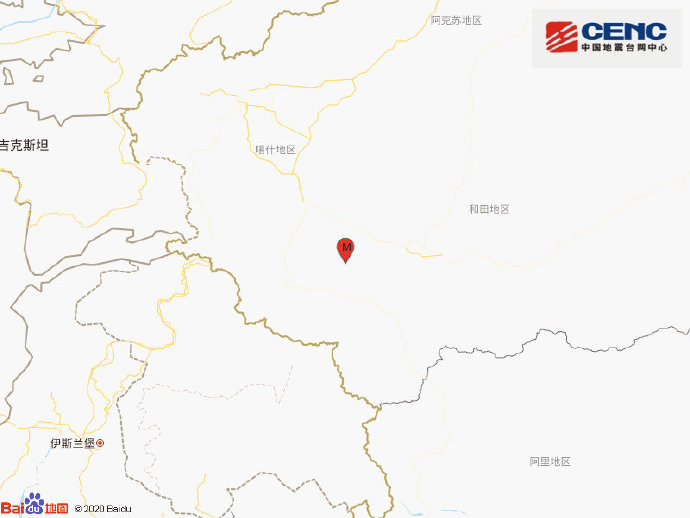 新疆和田地区皮山县发生3.2级地震 震源深度21千米