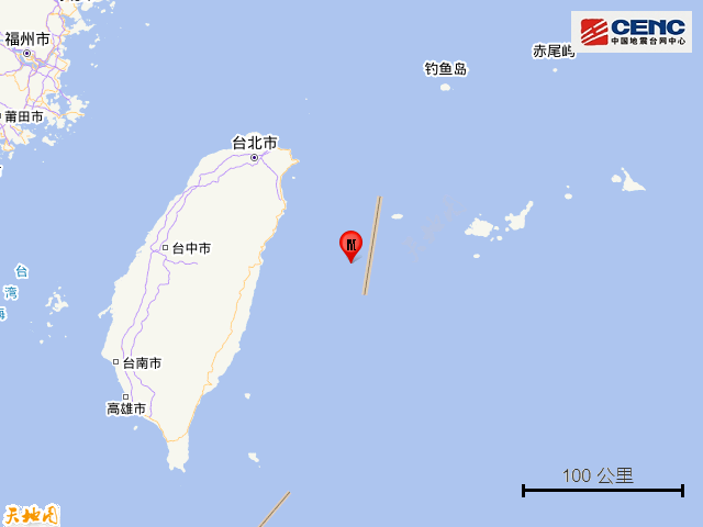 台湾花莲县海域发生4 1级地震