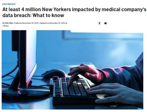 美国医疗公司泄露患者敏感信息400万纽约人受影响英孚和山姆大叔哪个好