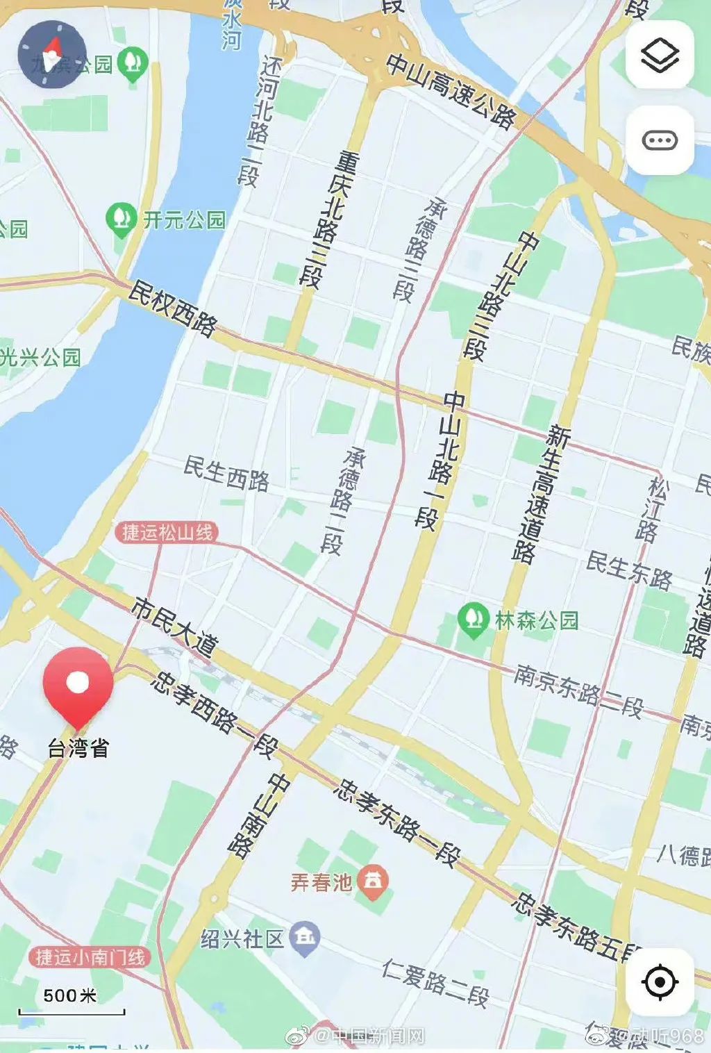 热搜爆了 地图已可显示台湾省每个街道 网友 都是大陆城市的名字