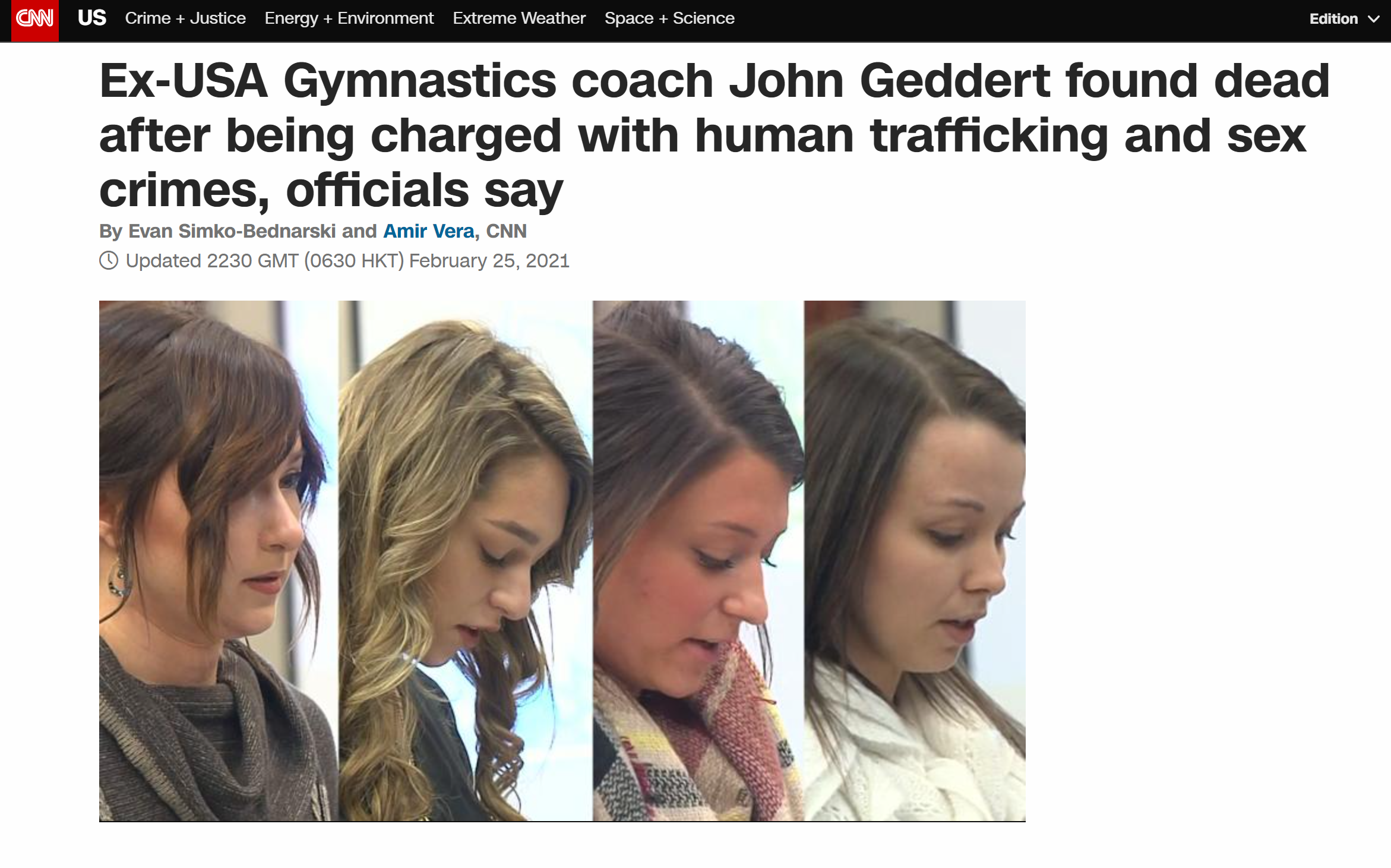 快讯 前美国奥运体操教练被指控性犯罪后自杀