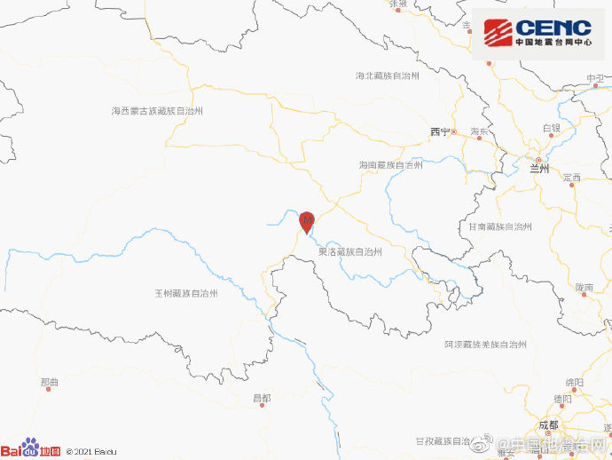 青海果洛州玛多县发生3.7级地震 震源深度11千米