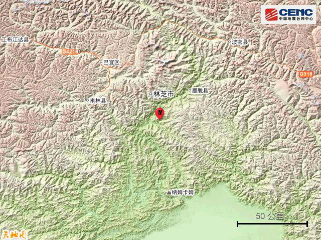 《【恒达注册地址】西藏林芝市墨脱县发生3.7级地震》