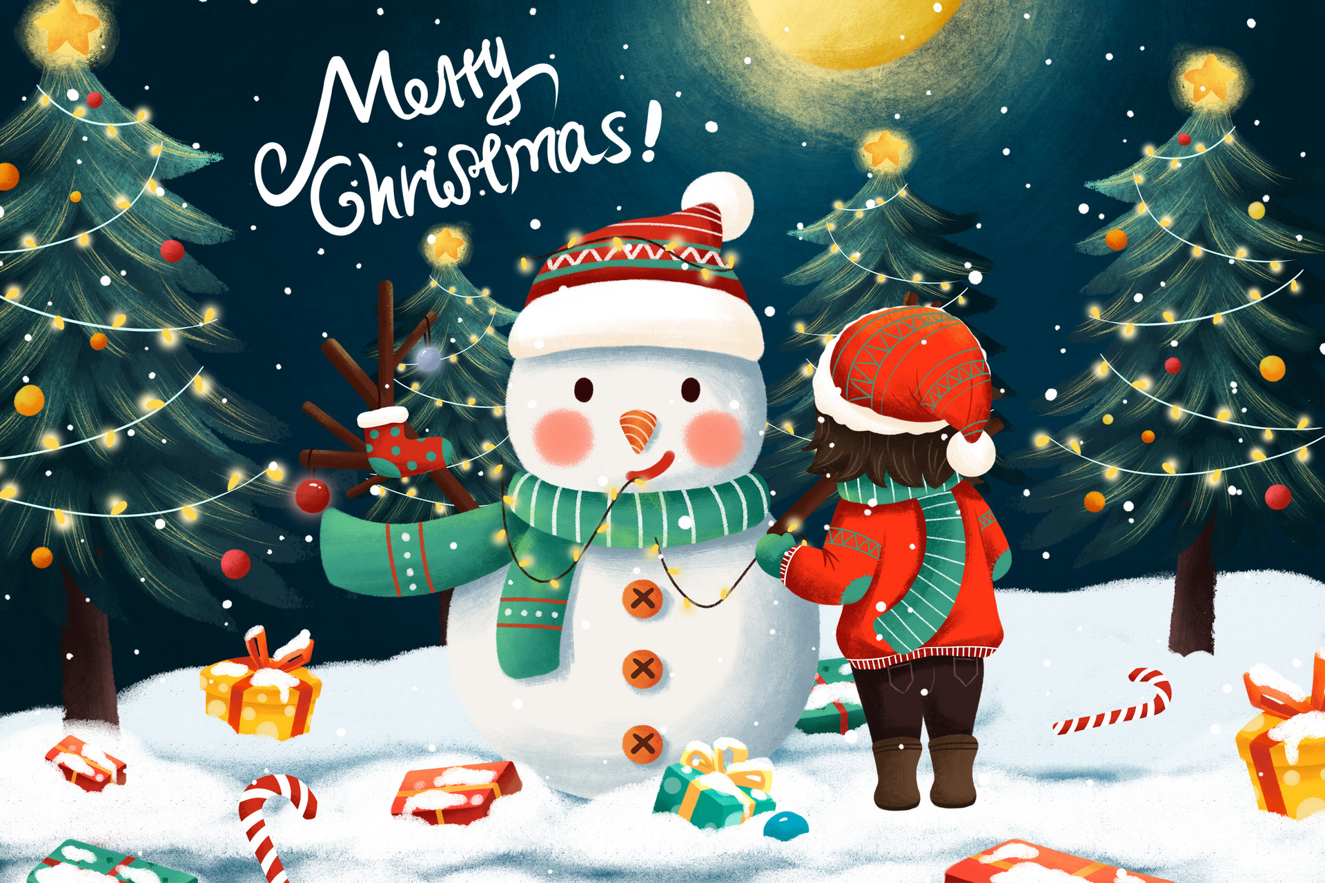 圣诞节快乐海报插画图片下载-正版图片400083222-摄图网