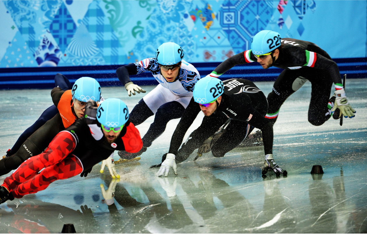 2014年索契冬奥会，短道速滑比赛。王霞光/摄 受访者供图