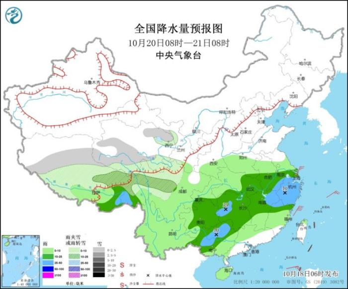 海南岛中东部出现强降雨 西藏西南部有较强降雪