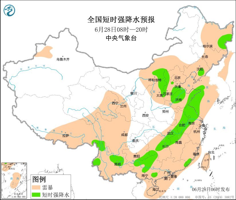 中央气象台：黑龙江河北山东安徽江苏等地将有强对流天气