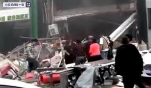 黑龙江哈尔滨一餐饮店铺液化气罐突发爆炸 5人受伤