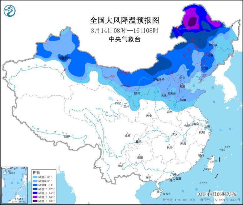 较强冷空气将影响长江以北地区 中东部有大范围雨雪过程