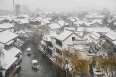 台儿庄古城的雪