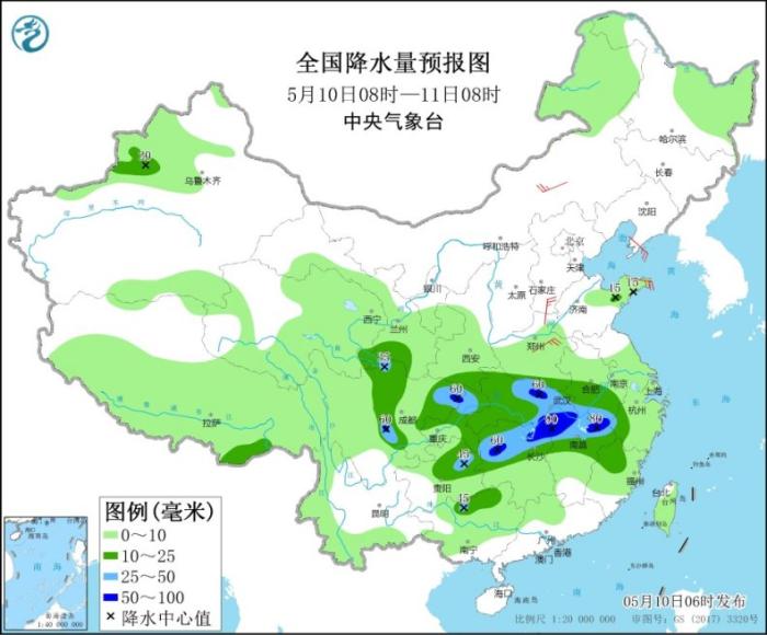 长江中下游将有较强降雨过程 江西湖南等地将有强对流天气