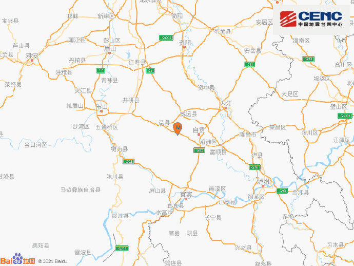 四川自贡市荣县发生3.0级地震，震源深度10千米
