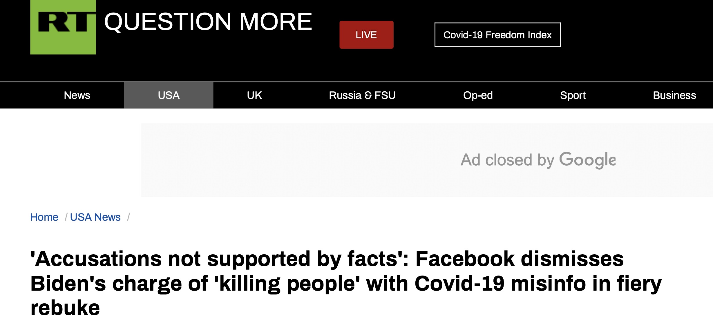 被拜登炮轰平台虚假信息“正在杀人”后，脸书回应：我们是在“帮助拯救生命”