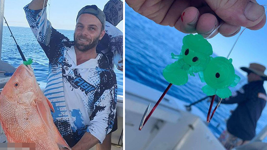 澳大利亚渔民用迪士尼卡通造型塑料荧光鱼饵钓鱼引发争议