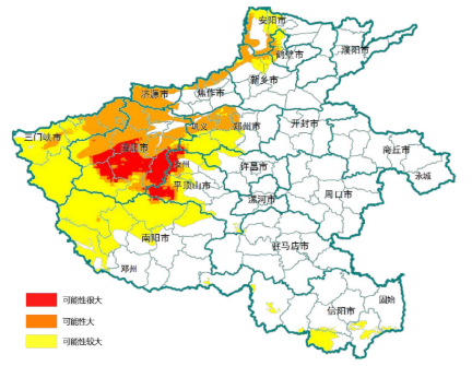 河南发布汛期地质灾害气象预警 部分地区达到红色预警