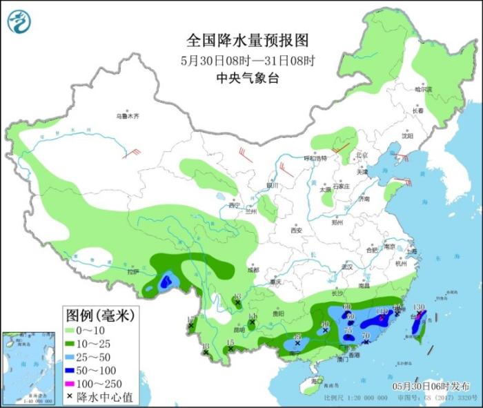 华南江南南部等地有分散性强降水 北方地区多大风天气