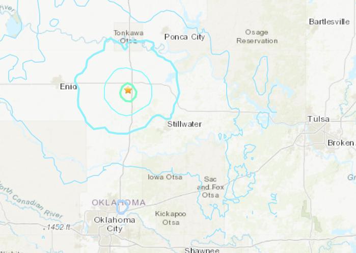 环球ug：美国俄克拉荷马州发生4.5级地震 震源深度7.8公里
