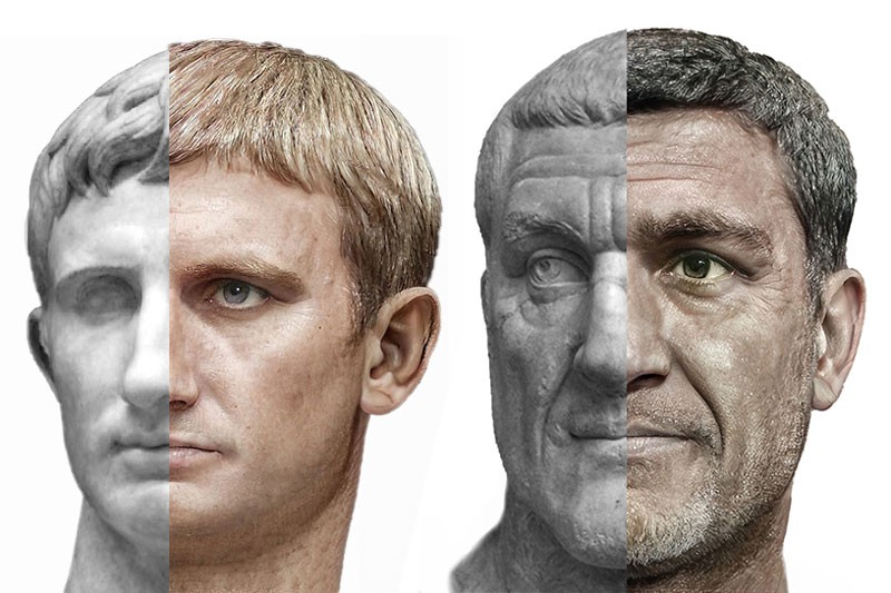 国外特效师通过AI和Ps绘制的罗马帝国皇帝画像近日走红网络