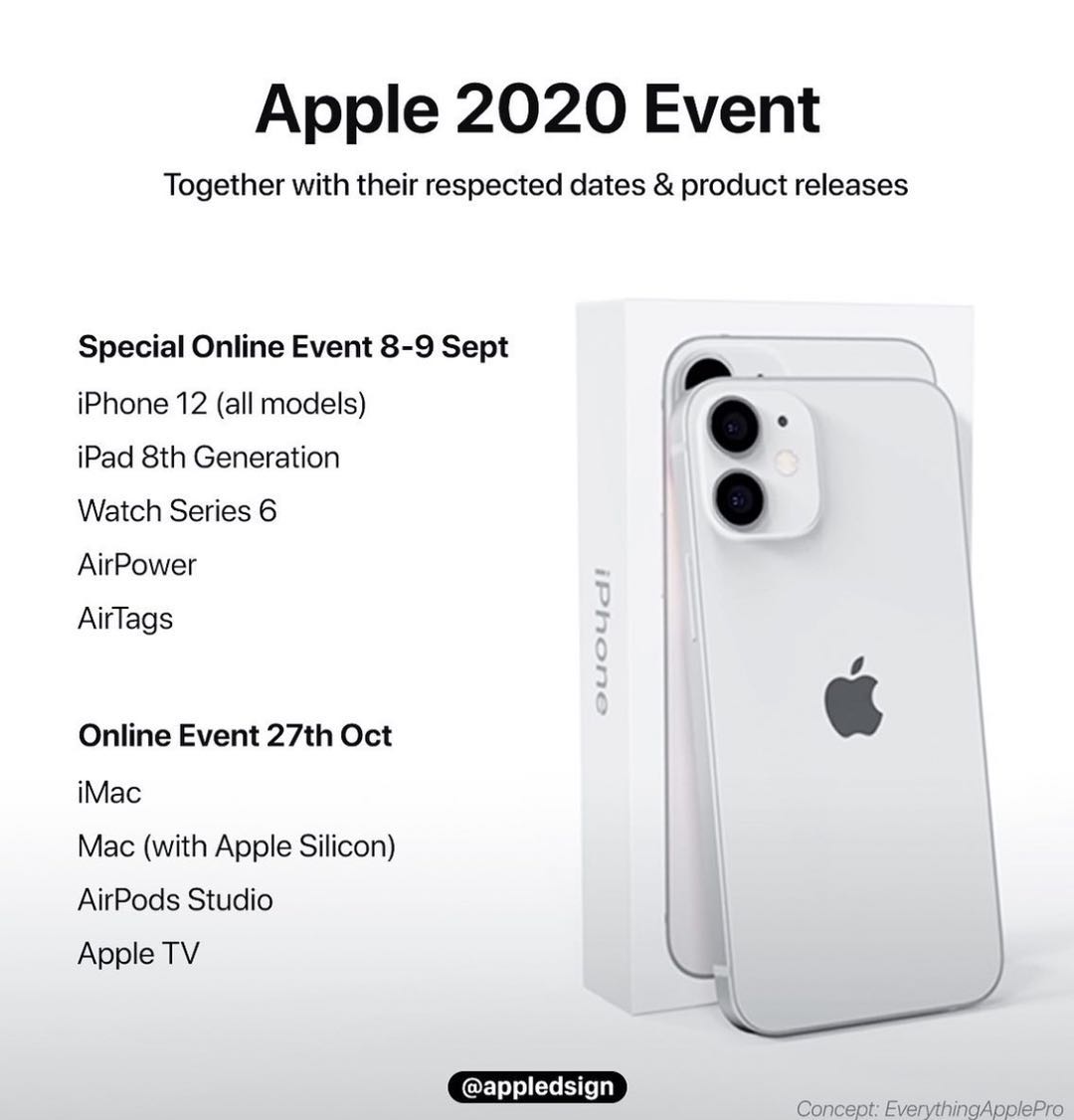 iPhone12系列新品发布会或在9月8日举行  之后将推出下一代iPad Pro以及 Apple Silicon Mac 